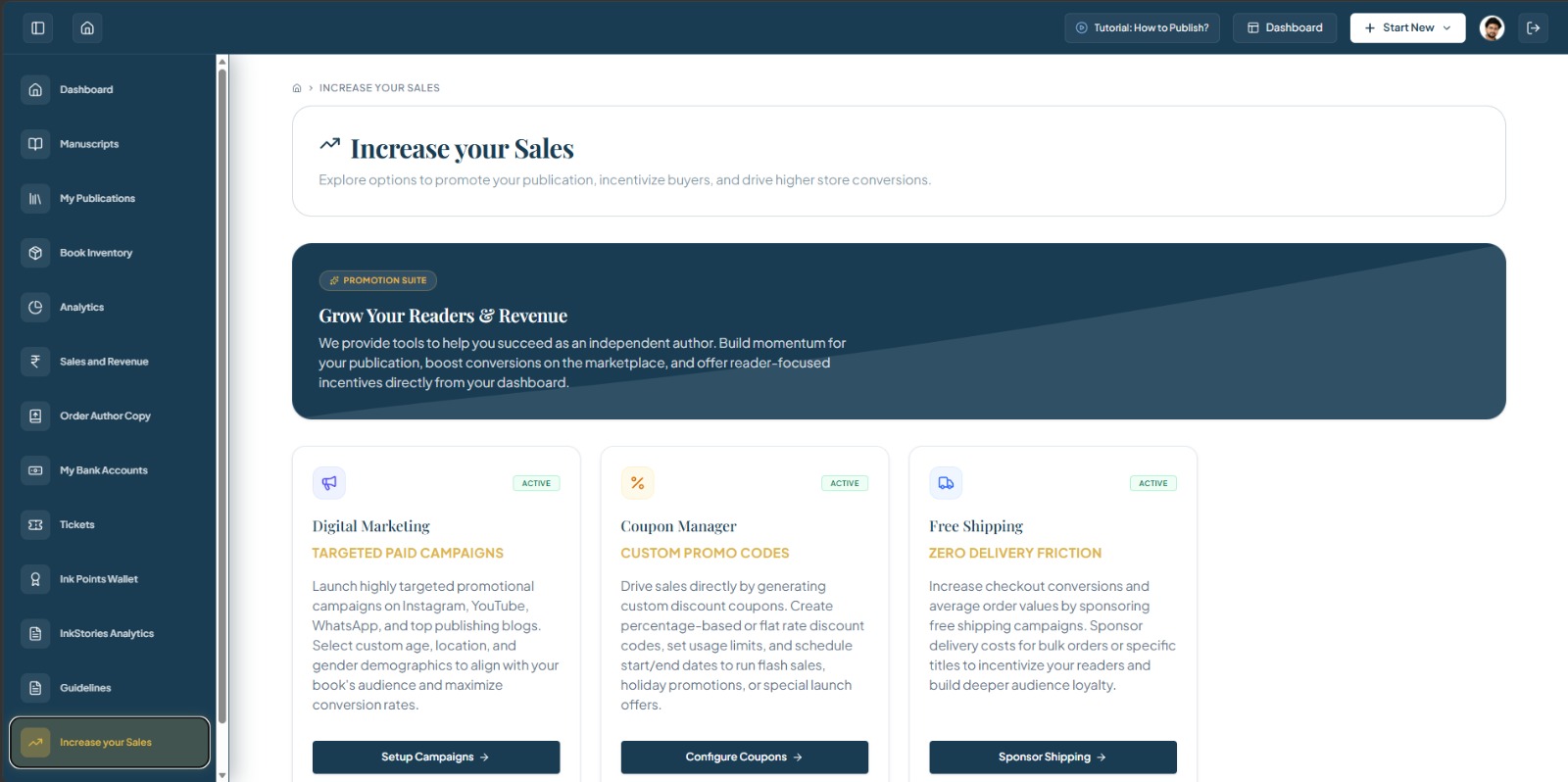 Increase Your Sales desktop view